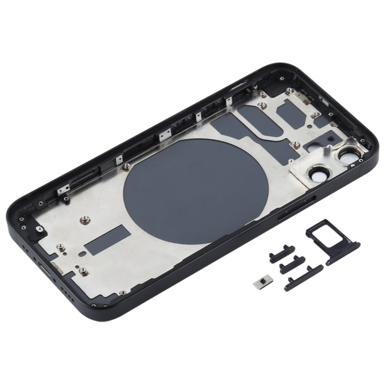 Back Housing Cover with SIM Card Tray & Side  Keys & Camera Lens for iPhone 12 mini(Black) - free shipping - PMC TechLife - Order now!