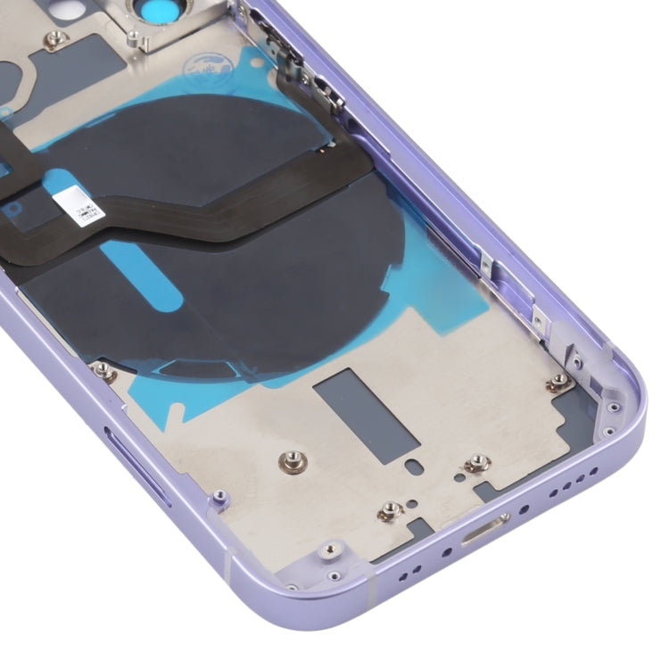 Battery Back Cover (with Side Keys & Card Tray & Power + Volume Flex Cable & Wireless Charging Module) for iPhone 12 Mini(Purple) - Back Cover by PMC TechLife | Online Shopping South Africa | PMC TechLife | Buy Now Pay Later Mobicred