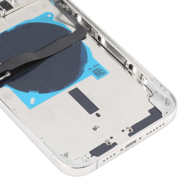 For iPhone 13 Pro Max Battery Back Cover with Side Keys & Card Tray & Power + Volume Flex Cable & Wireless Charging Module(White) - Back Cover by PMC TechLife | Online Shopping South Africa | PMC TechLife | Buy Now Pay Later Mobicred
