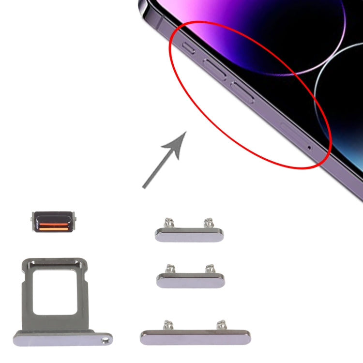 SIM Card Tray + Side Keys for iPhone 14 Pro(Purple) -  by PMC TechLife | Online Shopping South Africa | PMC TechLife