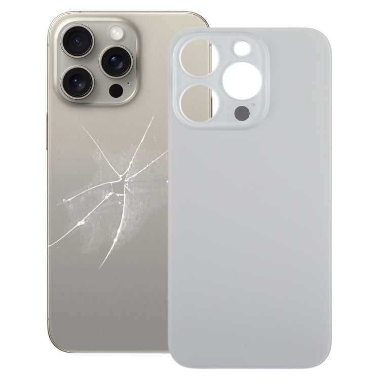 For iPhone 15 Pro Easy Replacement Big Camera Hole Glass Back Battery Cover(Titanium) -  by PMC TechLife | Online Shopping South Africa | PMC TechLife
