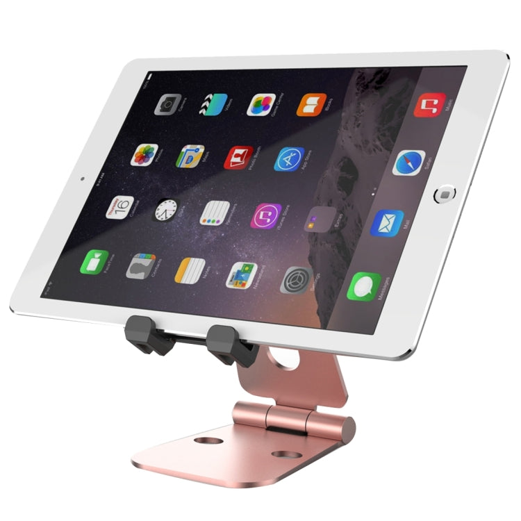 Universal Aluminum Alloy Foldable Adjustable Holder Stand, for iPad, Samsung, Lenovo, Sony, and other Tablet(Rose Gold) - Desktop Holder by PMC Jewellery | Online Shopping South Africa | PMC Jewellery