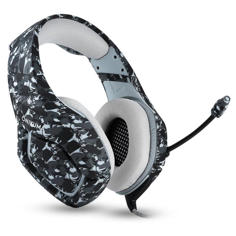 ONIKUMA K1-B Deep Bass Noise Canceling Camouflage Gaming Headphone with Microphone(Grey) - Multimedia Headset by ONIKUMA | Online Shopping South Africa | PMC Jewellery | Buy Now Pay Later Mobicred