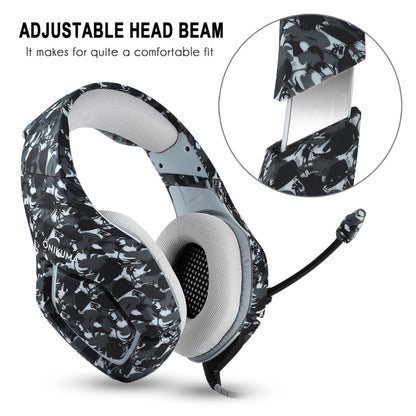 ONIKUMA K1-B Deep Bass Noise Canceling Camouflage Gaming Headphone with Microphone(Grey) - Multimedia Headset by ONIKUMA | Online Shopping South Africa | PMC Jewellery | Buy Now Pay Later Mobicred