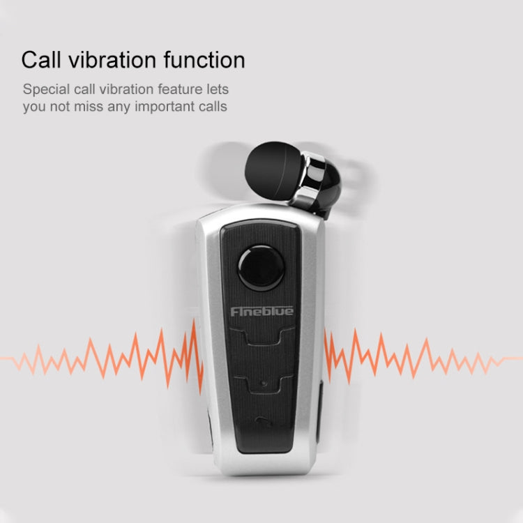 Fineblue F910 CSR4.1 Retractable Cable Caller Vibration Reminder Anti-theft Bluetooth Headset(White) - Bluetooth Earphone by Fineblue | Online Shopping South Africa | PMC TechLife | Buy Now Pay Later Mobicred