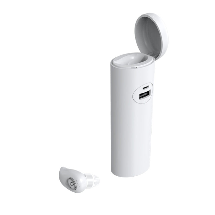 V21 Mini Single Ear Stereo Bluetooth V5.0 Wireless Earphones with Charging Box(White) - Bluetooth Earphone by PMC TechLife | Online Shopping South Africa | PMC TechLife