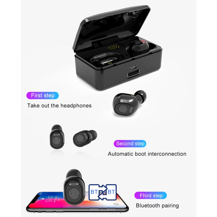 G10 TWS Bluetooth 5.0 Wireless Bluetooth Earphone with Charging Box, Support Digital Display & HD Call & Power Bank(Blue) - TWS Earphone by PMC TechLife | Online Shopping South Africa | PMC TechLife
