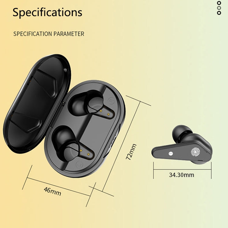 Air Plus Bluetooth 5.0 Mini Binaural Wireless Stereo Sports Bluetooth Earphone with Charging Box(Black) - Bluetooth Earphone by PMC Jewellery | Online Shopping South Africa | PMC Jewellery