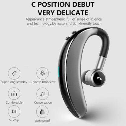 V7 Bluetooth 5.0 Business Style Wireless Stereo Sports Bluetooth Earphone, Support Inform Caller Name (Black) - Bluetooth Earphone by PMC Jewellery | Online Shopping South Africa | PMC Jewellery