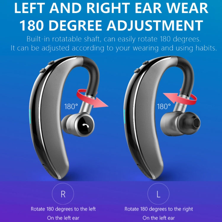 V7 Bluetooth 5.0 Business Style Wireless Stereo Sports Bluetooth Earphone, Support Inform Caller Name (Grey) - Bluetooth Earphone by PMC Jewellery | Online Shopping South Africa | PMC Jewellery