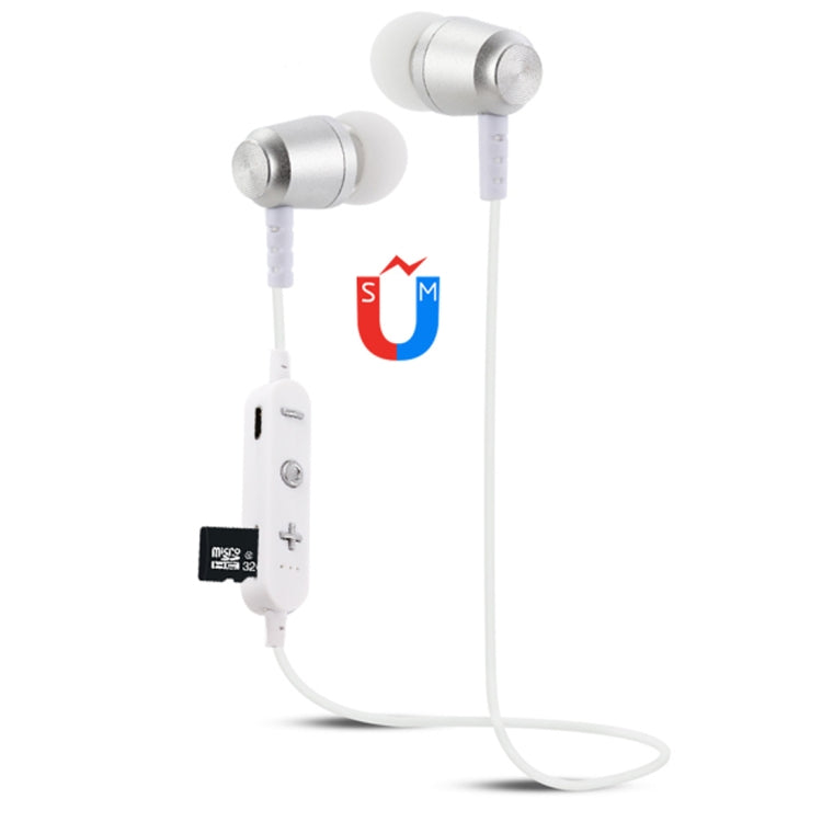 F15 Bluetooth 4.2 Hanging Neck Design Bluetooth Headset, Support Music Play & Switching & Volume Control & Answer(Silver) - Neck-mounted Earphone by PMC TechLife | Online Shopping South Africa | PMC TechLife