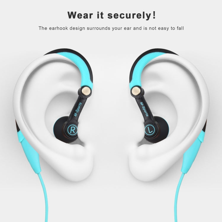 Mucro MB-232 Running In-Ear Sport Earbuds Earhook Wired Stereo Headphones for Jogging Gym(Blue) - Sport Earphone by Mucro | Online Shopping South Africa | PMC Jewellery