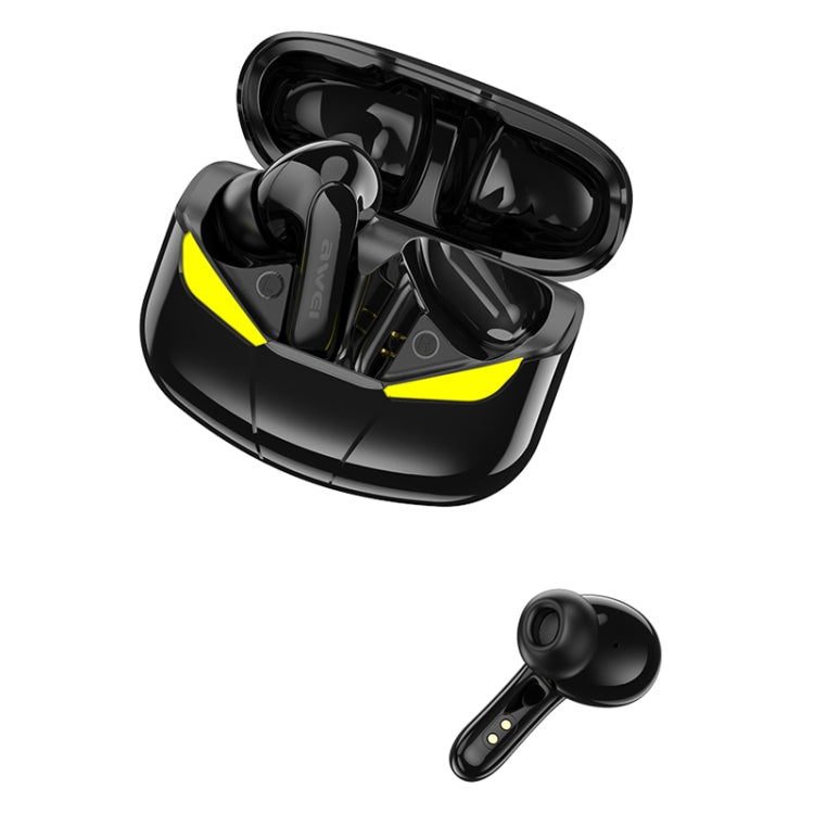 awei T35 Bluetooth V5.0 Ture Wireless Sports Game Dual Mode IPX5 Waterproof TWS Headset with Charging Case (Black) - TWS Earphone by awei | Online Shopping South Africa | PMC Jewellery | Buy Now Pay Later Mobicred