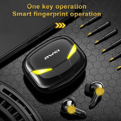 awei T35 Bluetooth V5.0 Ture Wireless Sports Game Dual Mode IPX5 Waterproof TWS Headset with Charging Case (Black) - TWS Earphone by awei | Online Shopping South Africa | PMC Jewellery | Buy Now Pay Later Mobicred