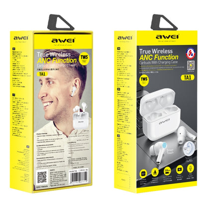 awei TA1 Bluetooth V5.0 Ture Wireless Sports ANC Noise Cancelling IPX4 Waterproof TWS Headset with Charging Case - TWS Earphone by awei | Online Shopping South Africa | PMC Jewellery | Buy Now Pay Later Mobicred