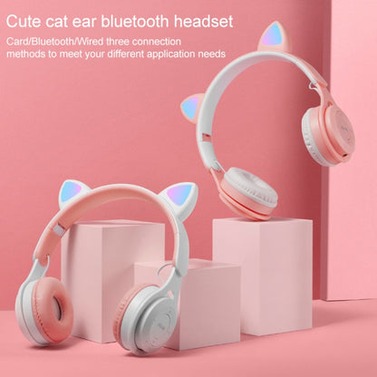 M6 Luminous Cat Ears Two-color Foldable Bluetooth Headset with 3.5mm Jack & TF Card Slot(Blue) - Headset & Headphone by PMC Jewellery | Online Shopping South Africa | PMC Jewellery