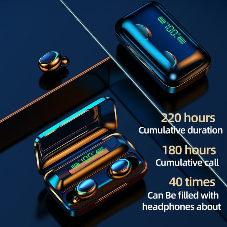 F9-5C Macaron Series LED Light + Digital Display Noise Reduction Bluetooth Earphone(Yellow) - Bluetooth Earphone by PMC TechLife | Online Shopping South Africa | PMC TechLife