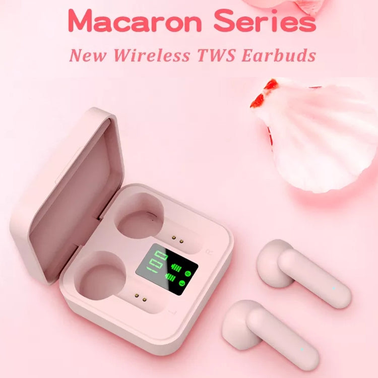 ETE-16 TWS Semi-In-Ear Digital Display Sports Bluetooth Earphones (White) - TWS Earphone by PMC TechLife | Online Shopping South Africa | PMC TechLife
