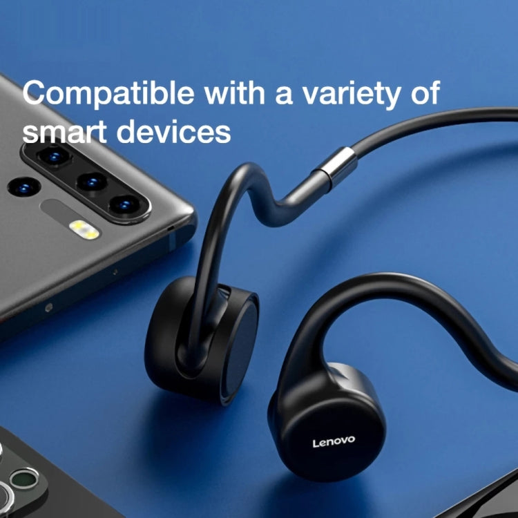 Lenovo X5 IPX8 Waterproof Bluetooth 5.0 Bone Conduction Wireless Earphones, Built-in 8G Memory (Black) - Neck-mounted Earphone by Lenovo | Online Shopping South Africa | PMC Jewellery