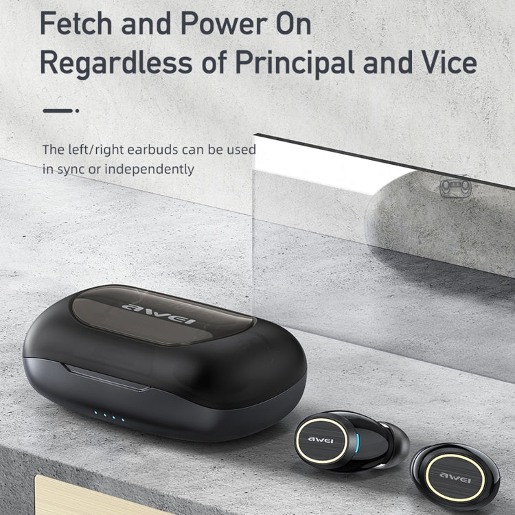 awei TA3 Bluetooth 5.0 ANC Active Noise Reduction Wireless Bluetooth Earphone (Black) - Bluetooth Earphone by awei | Online Shopping South Africa | PMC Jewellery