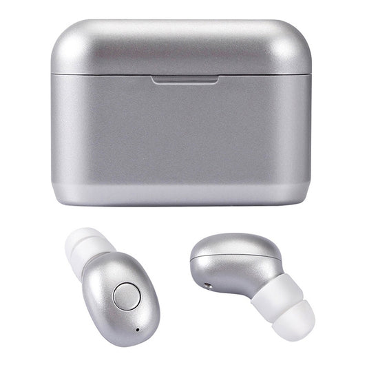 DT-4 IPX Waterproof Bluetooth 5.0 Wireless Bluetooth Earphone with 350mAh Magnetic Charging Box, Support for Calling(Silver) - Bluetooth Earphone by PMC Jewellery | Online Shopping South Africa | PMC Jewellery
