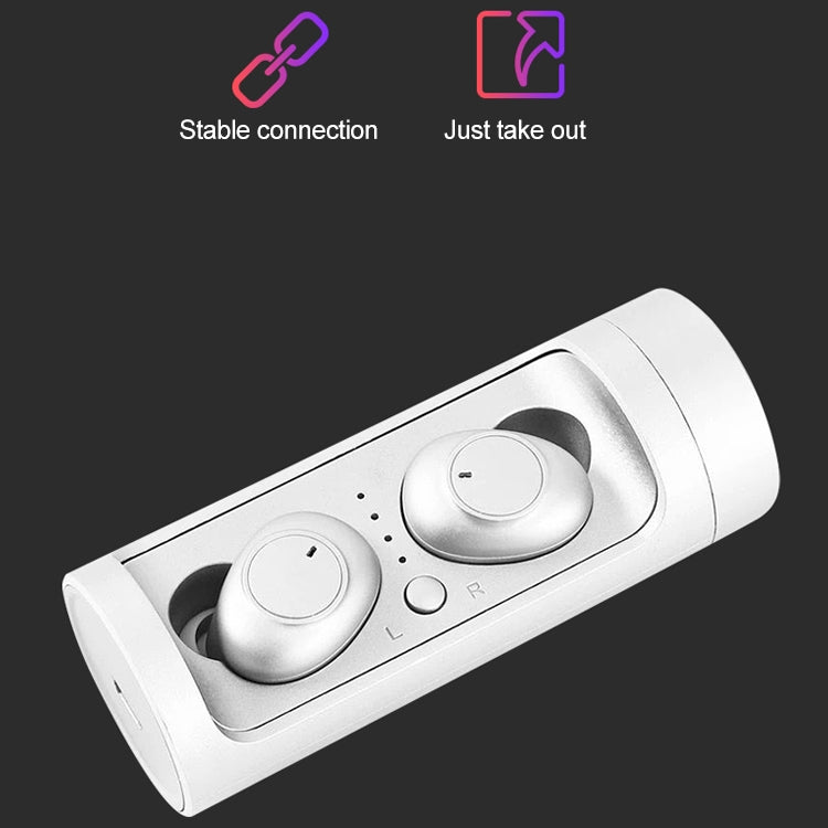 DT-15 Wireless Two Ear Bluetooth Headset Supports Touch & Smart Magnetic Charging & Power On Automatic Pairing (White) - Bluetooth Earphone by PMC Jewellery | Online Shopping South Africa | PMC Jewellery