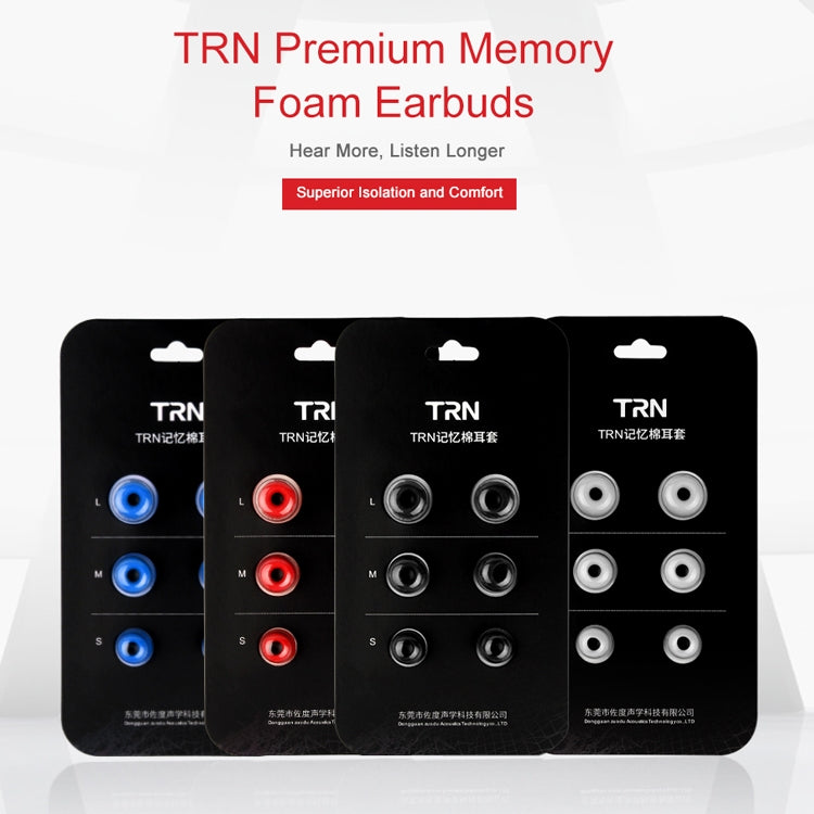 TRN Earphone Silicone Memory Foam Earplug(Black) - Anti-dust & Ear Caps by TRN | Online Shopping South Africa | PMC Jewellery