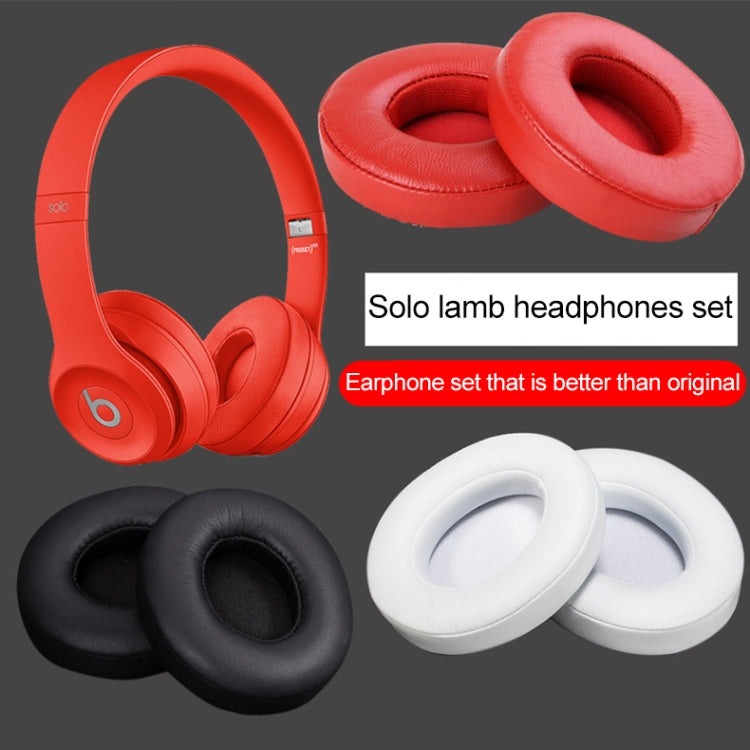 1 Pair Leather Headphone Protective Case for Beats Solo2.0 / Solo3.0, Wired Version (Red) - Earmuff & Pad by PMC Jewellery | Online Shopping South Africa | PMC Jewellery