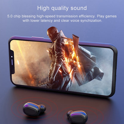 L21 9D Sound Effect Bluetooth 5.0 Wireless Bluetooth Earphone with Charging Box, Support for HD Calls (White) - Bluetooth Earphone by PMC Jewellery | Online Shopping South Africa | PMC Jewellery