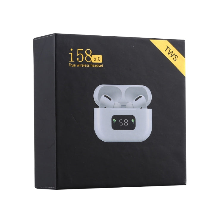 i58 TWS Bluetooth 5.0 Touch Wireless Bluetooth Earphone for IOS System Equipment, with Magnetic Attraction Charging Box & Smart Digital Display, Support Siri(White) - TWS Earphone by PMC TechLife | Online Shopping South Africa | PMC TechLife