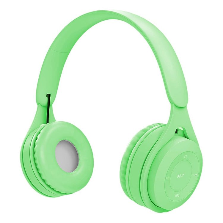 Y08 Hifi Sound Quality Macaron Bluetooth Headset, Supports Calling & TF Card & 3.5mm AUX (Green) - Headset & Headphone by PMC Jewellery | Online Shopping South Africa | PMC Jewellery