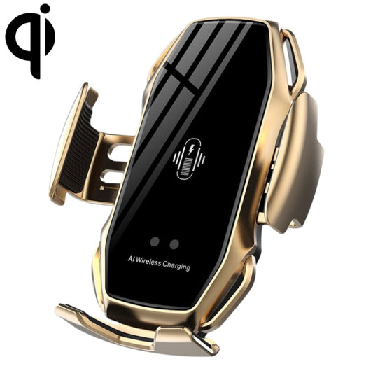 A5 10W Car Infrared Wireless Mobile Auto-sensing Phone Charger Holder, Interface：USB-C / Type-C(Gold) - Wireless Charger Holders by PMC Jewellery | Online Shopping South Africa | PMC Jewellery