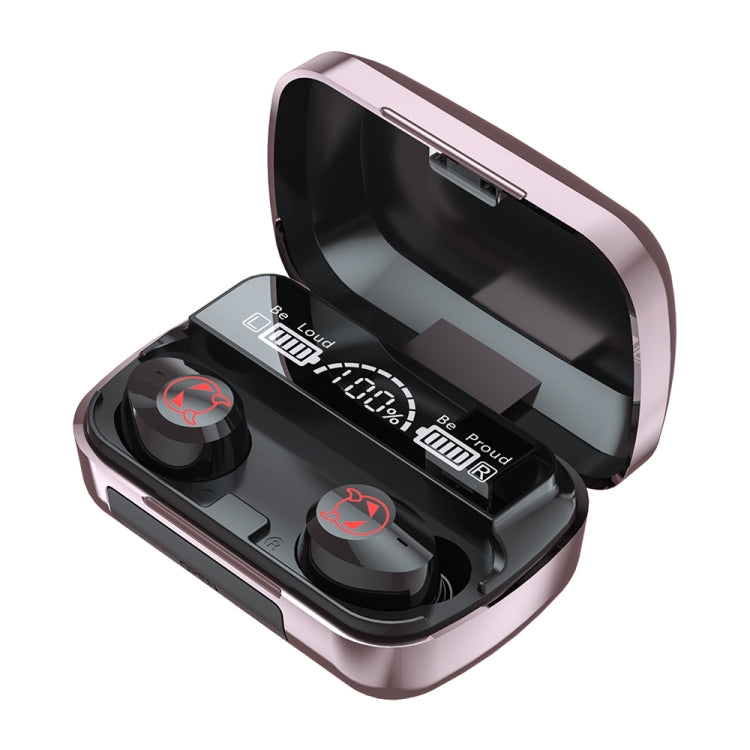M23 Little Devil Pattern Intelligent Noise Reduction Touch Bluetooth Earphone with Three-screen Battery Display & Mirror Charging Box, Support HD Call & Siri (Pink) - Bluetooth Earphone by PMC Jewellery | Online Shopping South Africa | PMC Jewellery