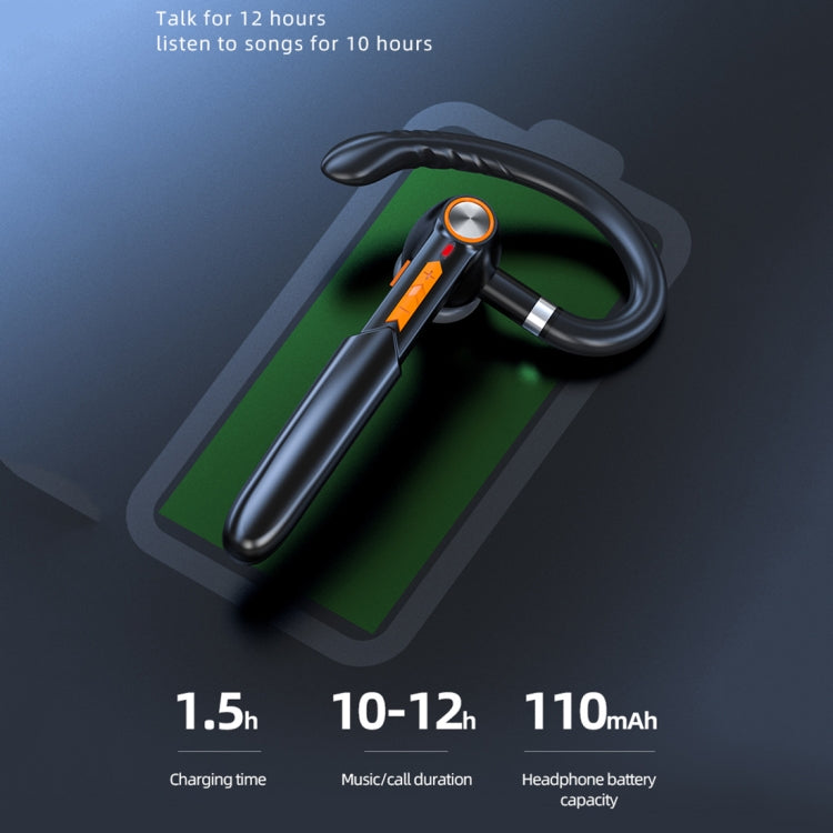 ME-100 TWS Business Rotating Universal True Stereo 5.0 Version Hanging Ear In-Ear Bluetooth Headset(Black+Orange) - Bluetooth Earphone by PMC TechLife | Online Shopping South Africa | PMC TechLife