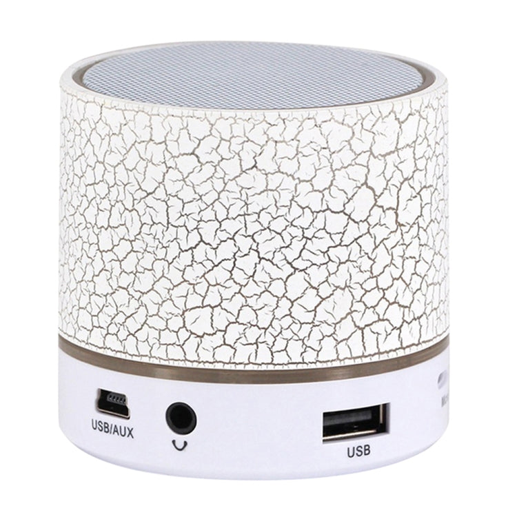 A9 Mini Portable Glare Crack Bluetooth Stereo Speaker with LED Light, Built-in MIC, Support Hands-free Calls & TF Card(White) - Mini Speaker by PMC Jewellery | Online Shopping South Africa | PMC Jewellery