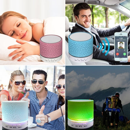 A9 Mini Portable Glare Crack Bluetooth Stereo Speaker with LED Light, Built-in MIC, Support Hands-free Calls & TF Card(White) - Mini Speaker by PMC Jewellery | Online Shopping South Africa | PMC Jewellery