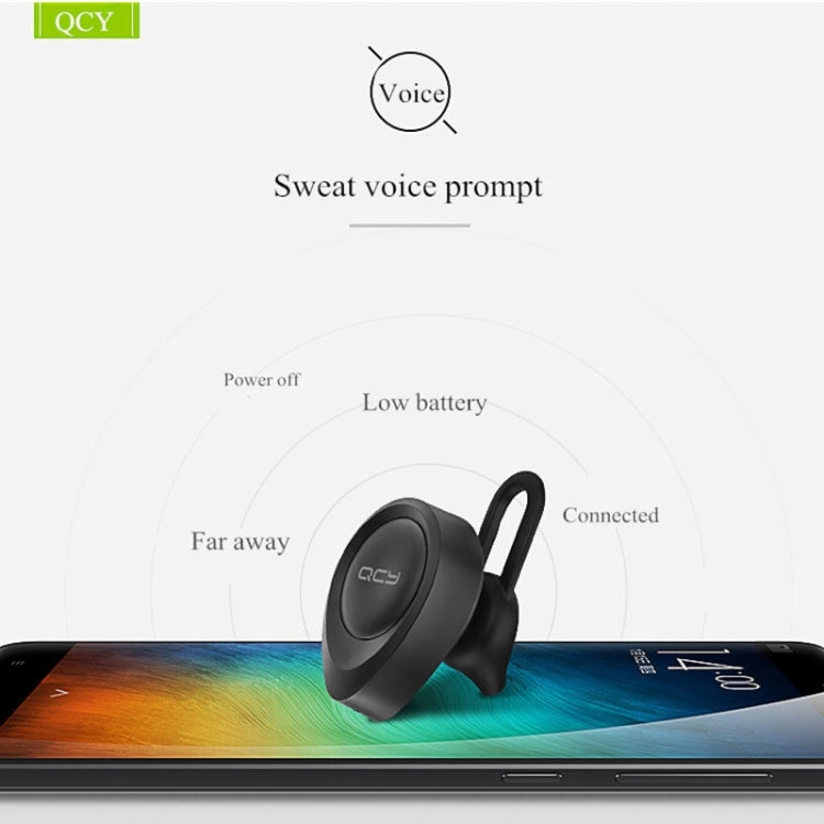 QCY J11 Universal Driving Wireless Bluetooth 4.1 Earphone with Mic for Smart Phones or Other Bluetooth Devices, Effective Bluetooth Distance: 10M(Black) - Bluetooth Earphone by QCY | Online Shopping South Africa | PMC Jewellery | Buy Now Pay Later Mobicred