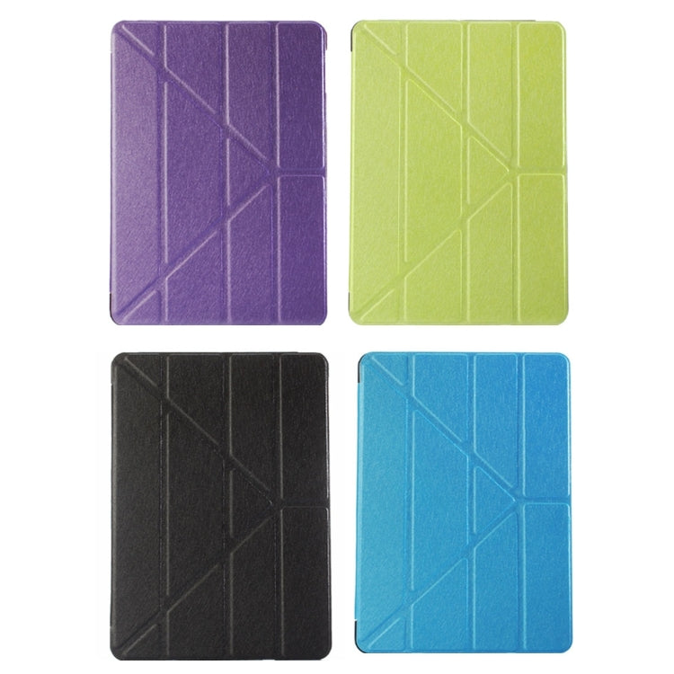 For iPad 9.7 (2018) & iPad 9.7 (2017) & iPad Air Silk Texture Horizontal Deformation Flip Leather Case with Three-folding Holder(Black) - iPad 9.7 (2018) & (2017) Cases by PMC TechLife | Online Shopping South Africa | PMC TechLife | Buy Now Pay Later Mobicred