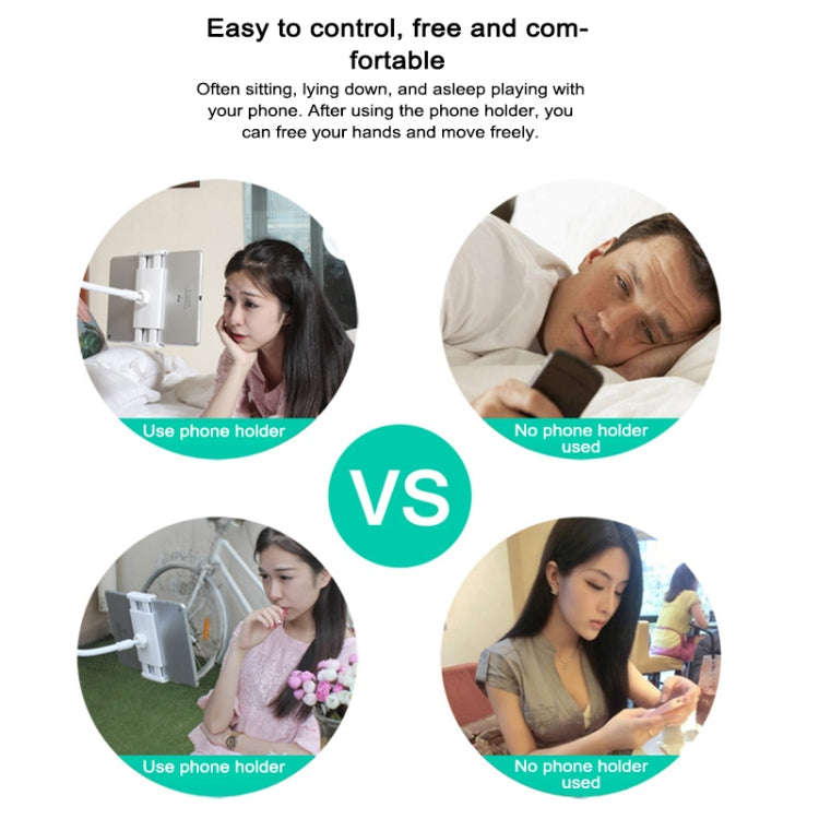 UBN-20 Universal 360 Degrees Rotating Detachable Three-stage Lazy Bracket Mobile Phone / Tablet Desktop Bracket (Silver) - Desktop Holder by PMC TechLife | Online Shopping South Africa | PMC TechLife