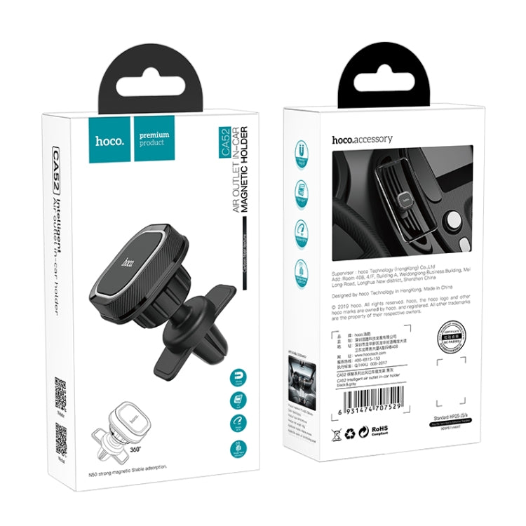 Hoco CA52 Intelligent Series Air Outlet In-car Holder (Black) - Universal Car Holders by hoco | Online Shopping South Africa | PMC Jewellery | Buy Now Pay Later Mobicred