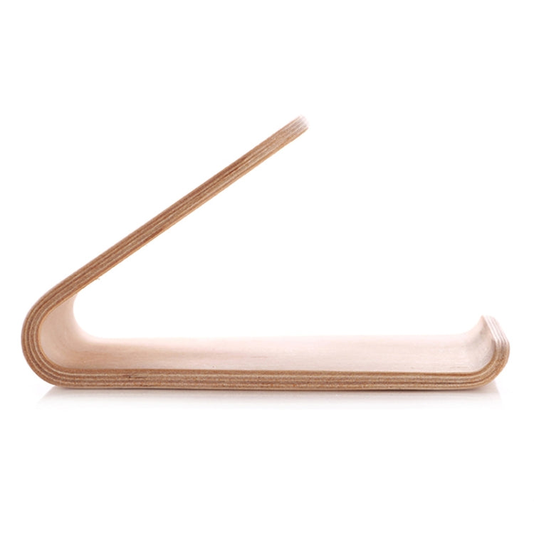 JS01 Wooden Desktop Phone Holder Universal Curved Wood Support Frame For Tablet Phones (Lindens) - Desktop Holder by PMC Jewellery | Online Shopping South Africa | PMC Jewellery