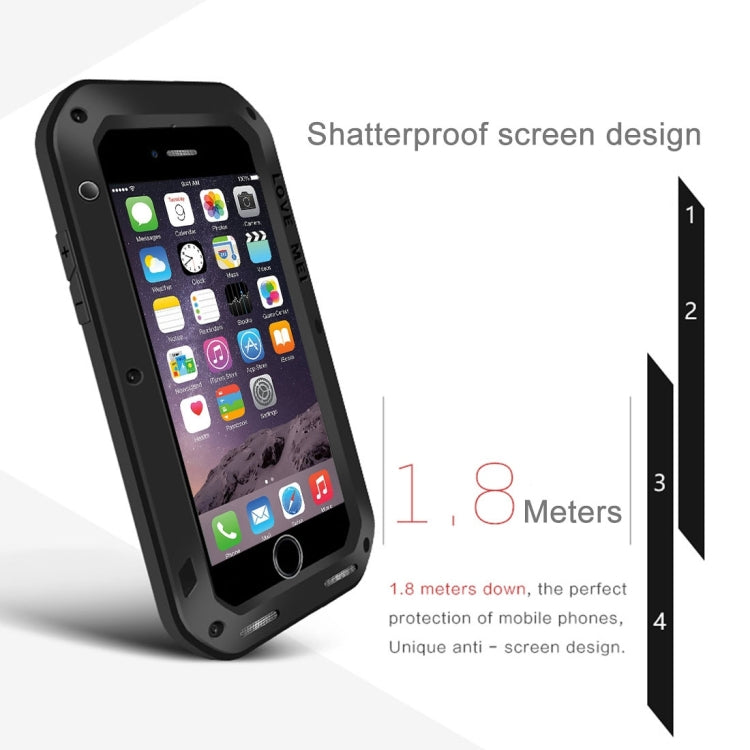 LOVE MEI for  iPhone 7 Professional and Powerful Dustproof Shockproof Anti-slip Metal Protective Case(Black) - More iPhone Cases by LOVE MEI | Online Shopping South Africa | PMC TechLife | Buy Now Pay Later Mobicred