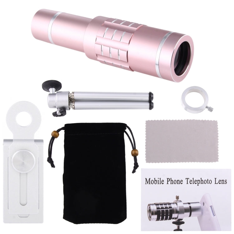 Universal 18X Magnification Lens Mobile Phone 3 in 1 Telescope + Tripod Mount + Mobile Phone Clip(Rose Gold) - Telescope & Microscope by PMC Jewellery | Online Shopping South Africa | PMC Jewellery