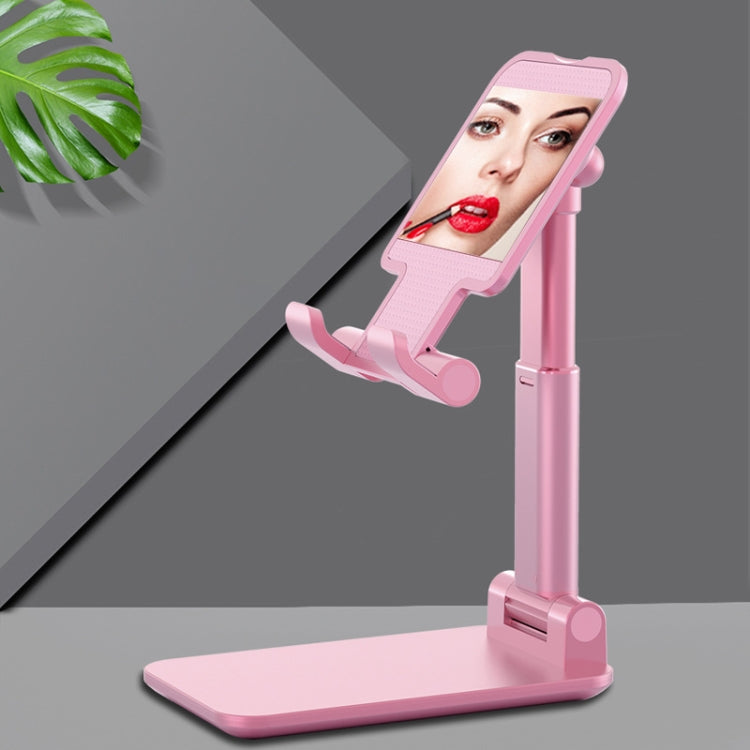 CH002 Universal Portable Foldable Mobile Phone Tablet Desktop Holder Bracket with Mirror (Pink) - Desktop Holder by PMC TechLife | Online Shopping South Africa | PMC TechLife