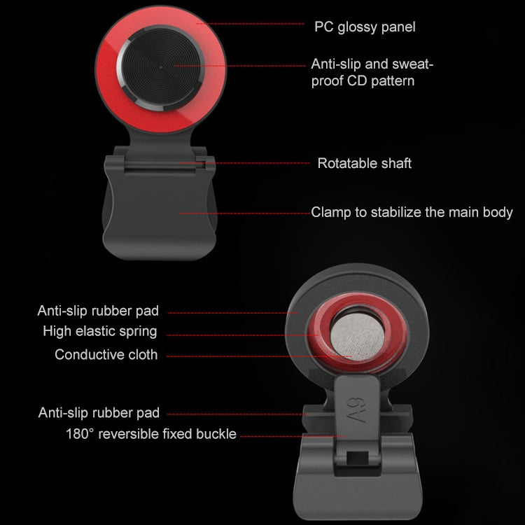 A9 Direct Mobile Clip Games Joystick Artifact Hand Travel Button Sucker with Ring Holder for iPhone, Android Phone, Tablet(Silver) - Handle Shooter by PMC TechLife | Online Shopping South Africa | PMC TechLife