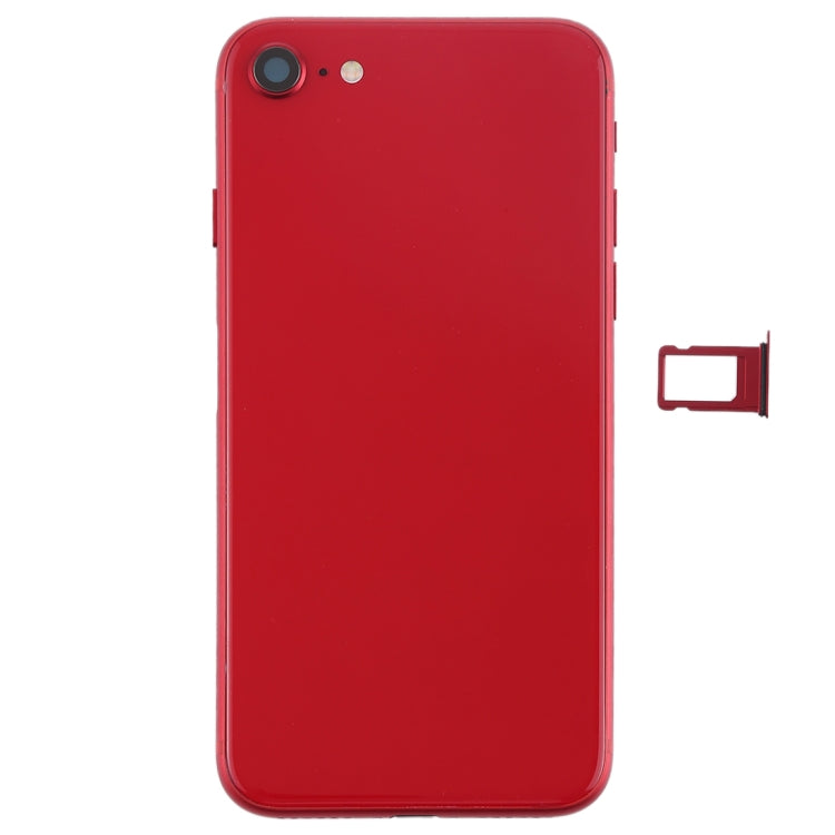 Battery Back Cover Assembly with Side Keys & Vibrator & Speaker Ringer Buzzer & Power Button + Volume Button Flex Cable & Card Tray for iPhone 8(Red) - Back Cover by PMC TechLife | Online Shopping South Africa | PMC TechLife