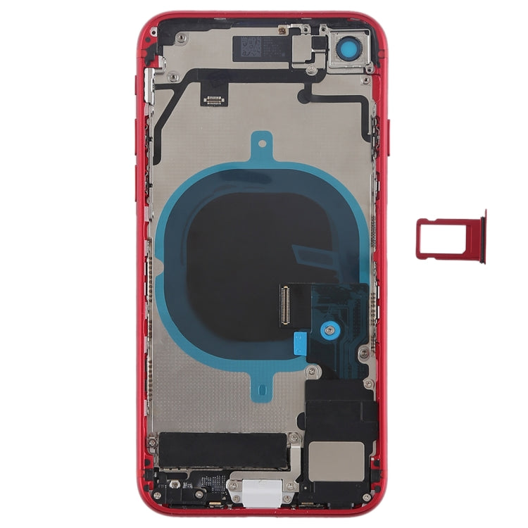Battery Back Cover Assembly with Side Keys & Vibrator & Speaker Ringer Buzzer & Power Button + Volume Button Flex Cable & Card Tray for iPhone 8(Red) - Back Cover by PMC TechLife | Online Shopping South Africa | PMC TechLife