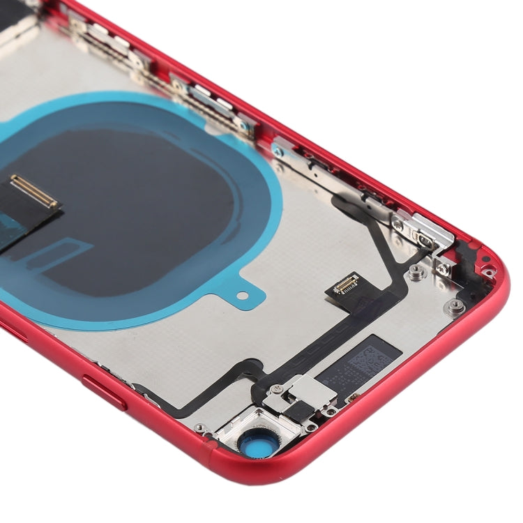 Battery Back Cover Assembly with Side Keys & Vibrator & Speaker Ringer Buzzer & Power Button + Volume Button Flex Cable & Card Tray for iPhone 8(Red) - Back Cover by PMC TechLife | Online Shopping South Africa | PMC TechLife
