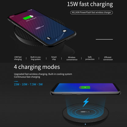 NILLKIN Power Flash Aramid Fiber Qi Standard Wireless Charger Charging Pad (Black) - Wireless Charger by NILLKIN | Online Shopping South Africa | PMC Jewellery