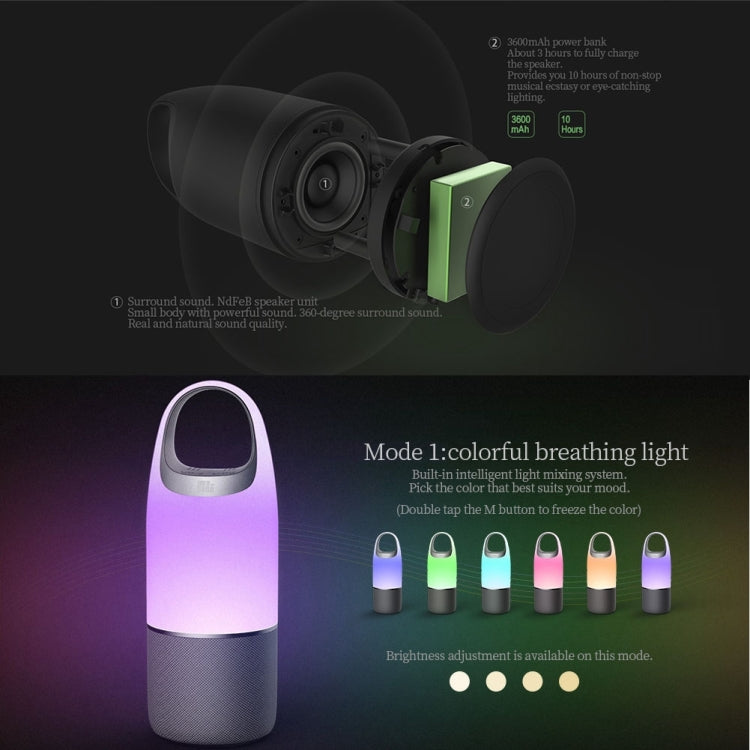 NILLKIN MC3 PRO Portable Wireless Bluetooth V4.2 Bottle Speaker with 3600mAh Power Bank & Colorful LED Light - Desktop Speaker by NILLKIN | Online Shopping South Africa | PMC Jewellery